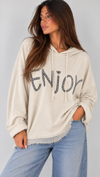 סווטשירט קפוצ׳ון ENJOY עם כובע ושרוכים